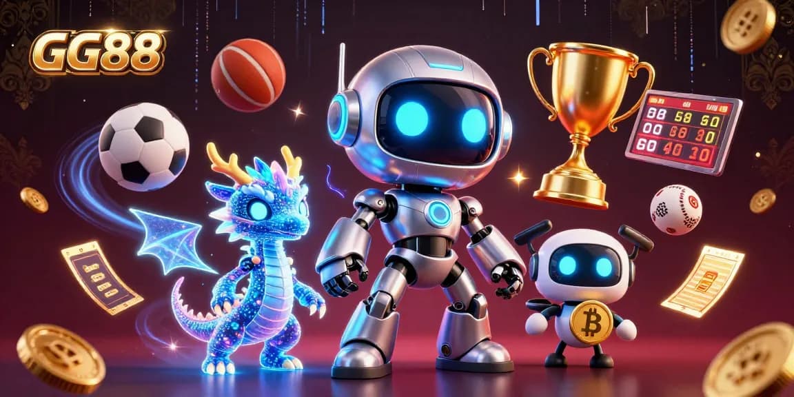 Experience GG88's thrilling sports betting scene with dynamic 3D characters and vibrant gaming elements.