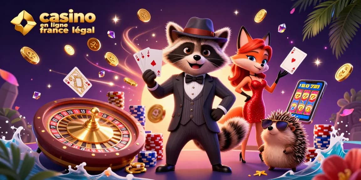 Plonger dans l'univers du casino en ligne légal en France avec une illustration dynamique captivante.