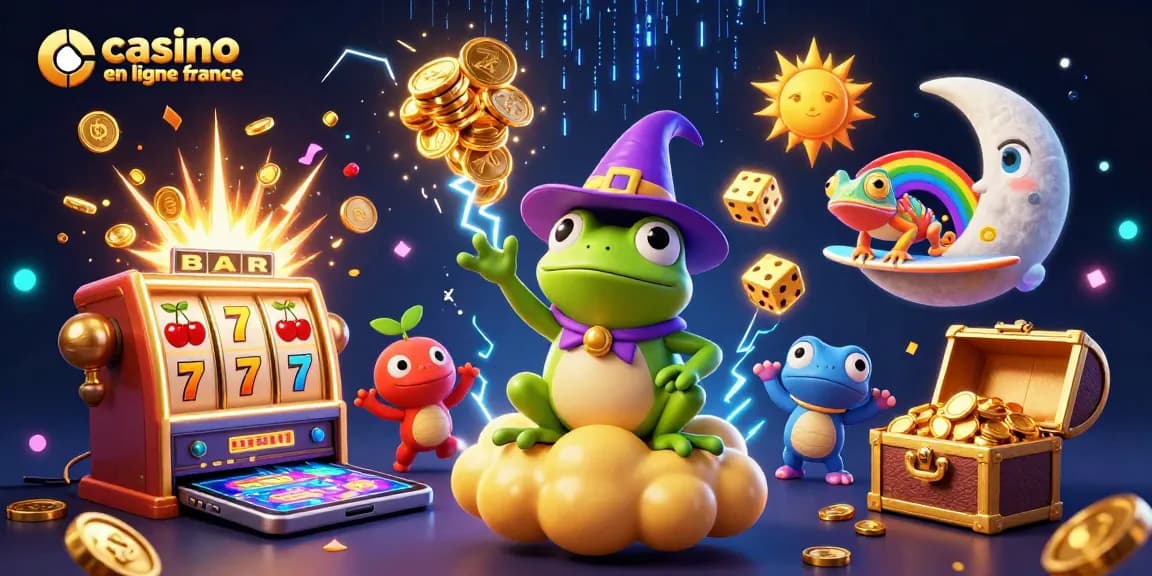 Jouez dans le casino en ligne France avec des personnages animés sous une pluie de pièces d'or