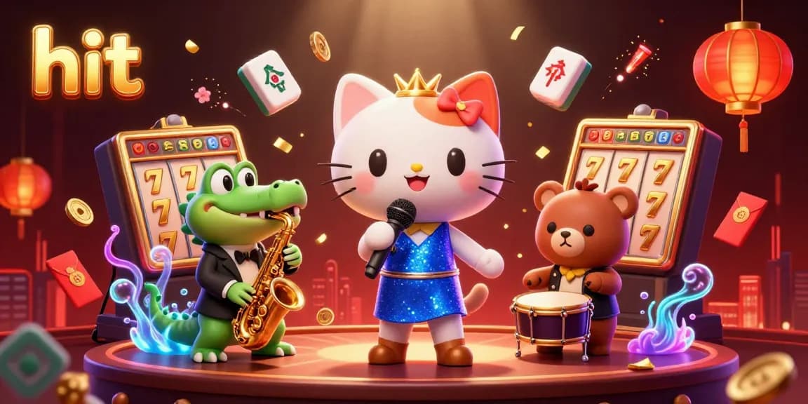 Hit the jackpot with a lively scene featuring a character ensemble in an electrifying casino atmosphere.