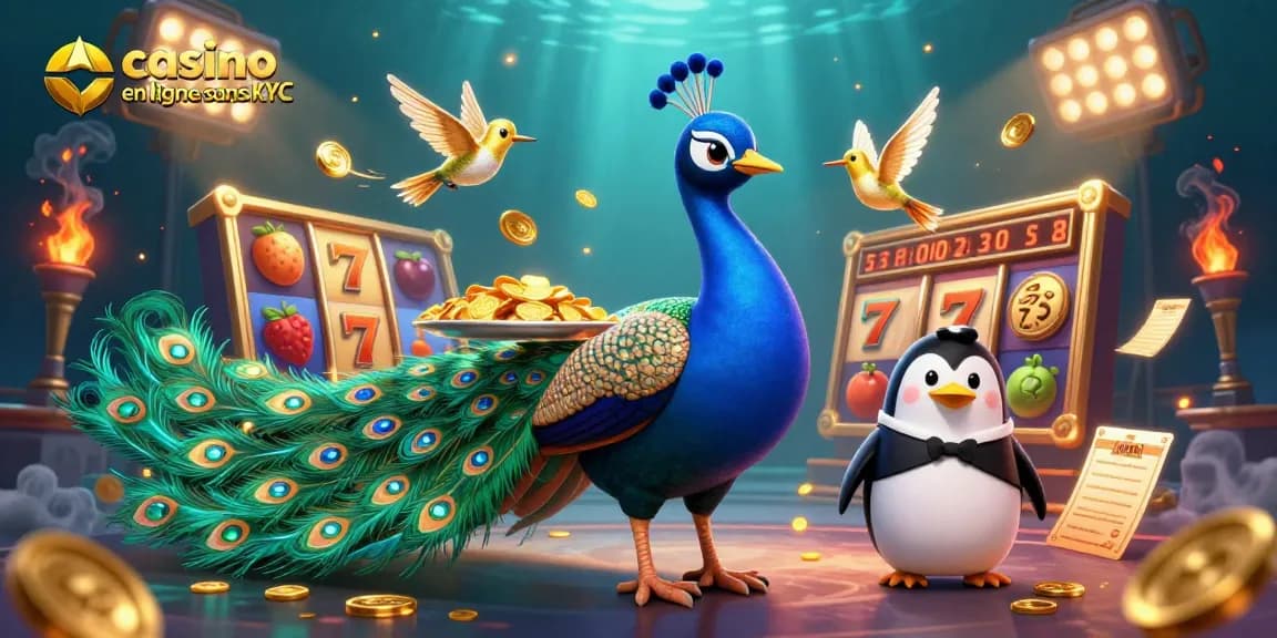 Jouez aux machines à sous sur un casino en ligne sans KYC avec des symboles et des cartes de mises en or.
