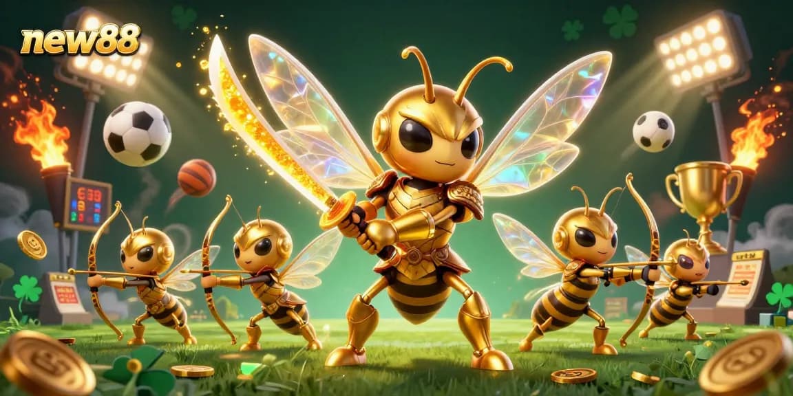 Engage with the thrilling world of new88, where a giant golden hornet leads an action-packed casino adventure!