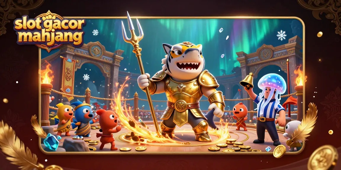 Engage with slot gacor mahjong through this dynamic 3D scene featuring fierce characters in action.