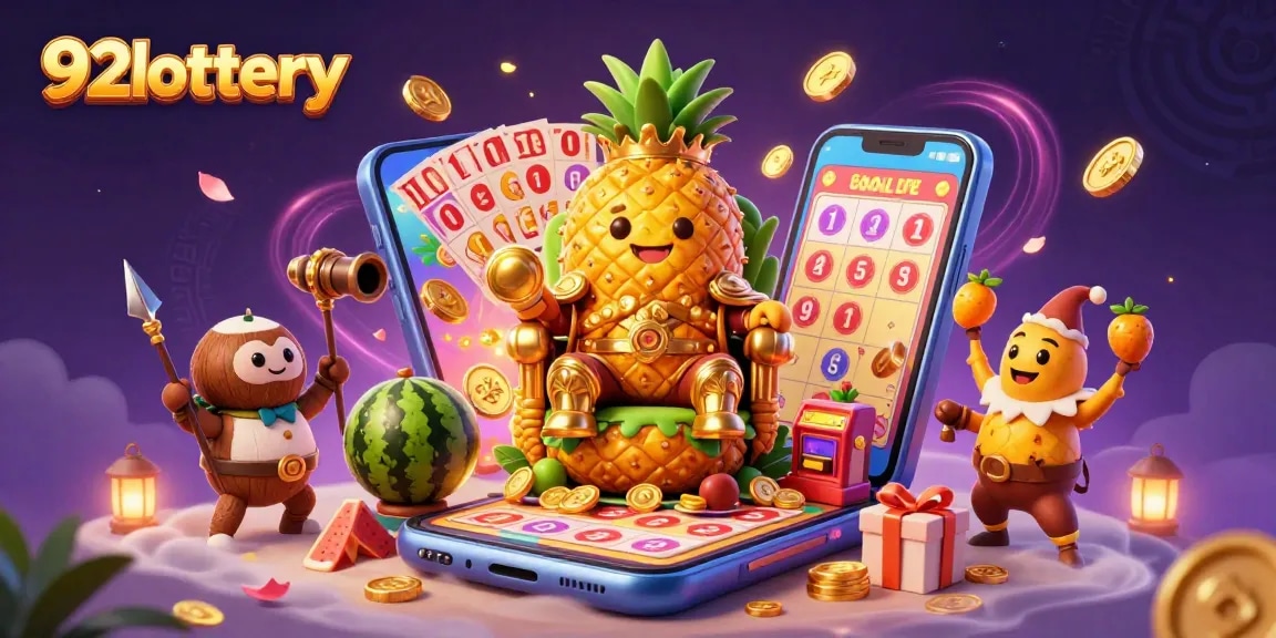 Play the exciting games at 92lottery with dynamic lottery elements and characters in an engaging scene.