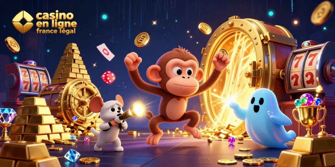 Jouez dans un casino en ligne France légal avec le singe poltergeist et un chiot chasseur de fantômes.