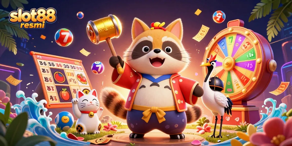Experience the excitement of slot88 resmi with vibrant slot reels, cheerful characters, and dynamic game elements.