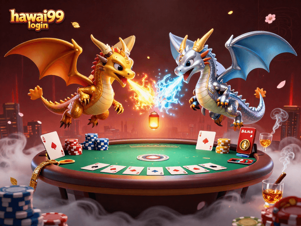 Experience the thrilling hawai99 login with dynamic poker dragons and vibrant casino elements.