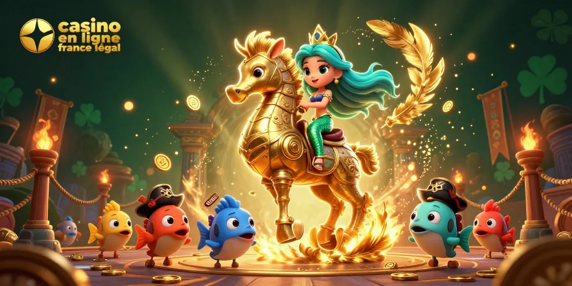 Jeux palpitants au casino en ligne France légal, avec une princesse sirène et un hippocampe!
