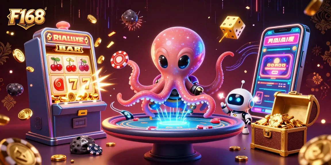 Experience thrilling gaming at F168 with 3D alien octopus and poker fun