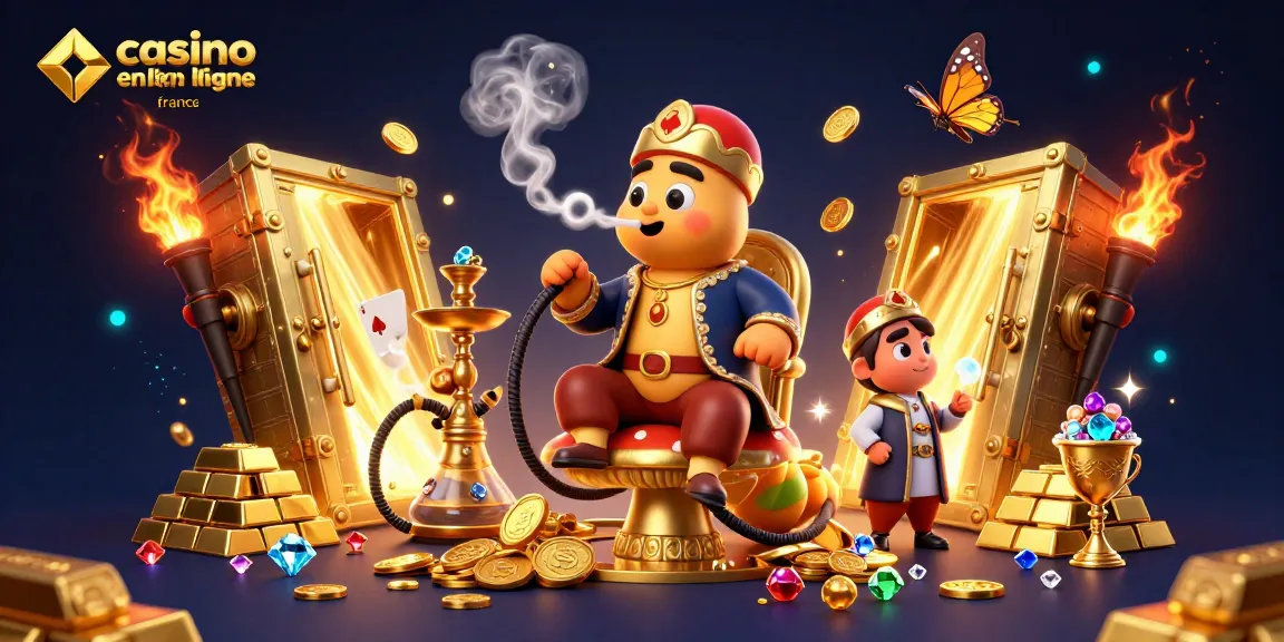 Jouez sur casino en ligne France avec un maître narguilé de contes de fées entouré de trésors brillants.