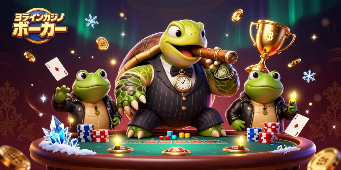オンラインカジノ ポーカーのゲームで楽しく遊ぶ、スナッピングタートルとバルフロッグたち