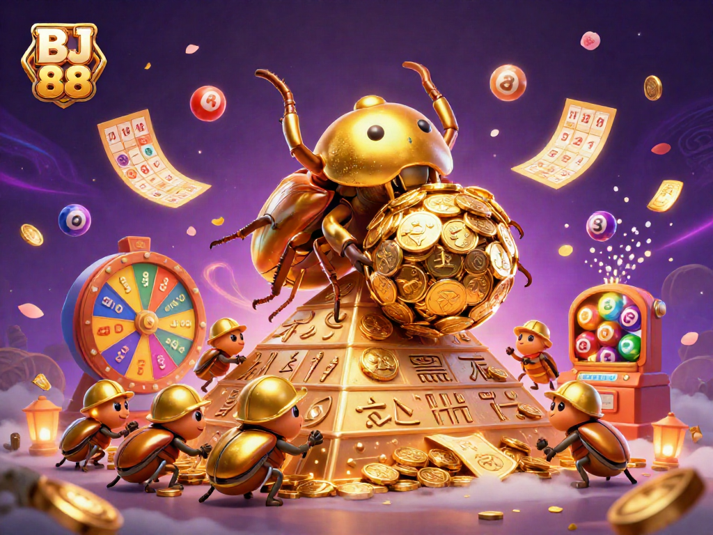 Join the excitement of BJ 88 with colorful elements embodying vibrant gambling action, showcasing fun prizes.
