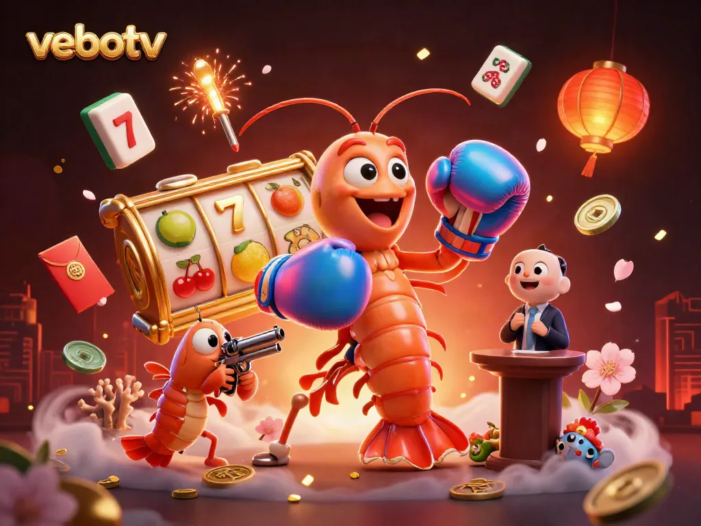 Vebotv showcases an exciting scene with a mantis shrimp, pistol shrimp, and coral grouper amidst dynamic slot game elements.