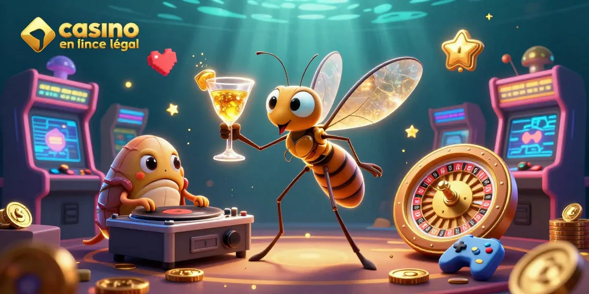 Jouez au casino en ligne France légal avec un beau décor animé et coloré de jeux d'arcade.