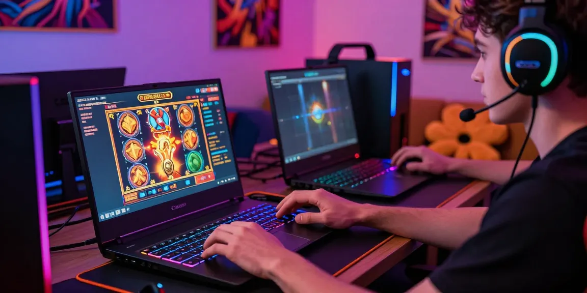 Player enjoying king999 online slots in a vibrant gaming setup with RGB lighting.