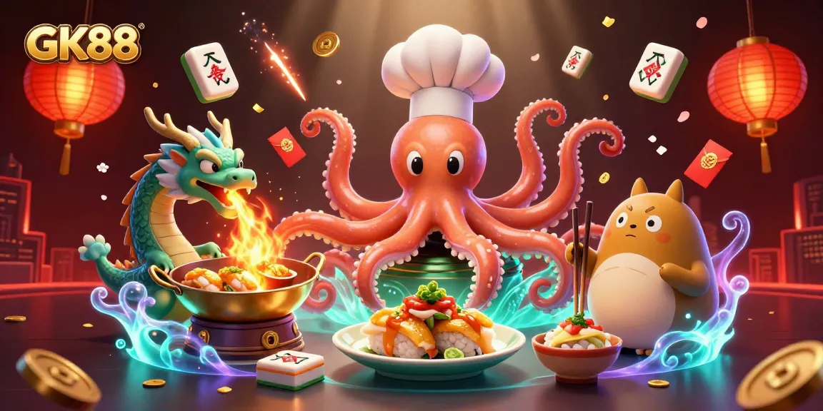 Engage with GK88 through vibrant 3D casino illustration featuring dynamic gaming elements.