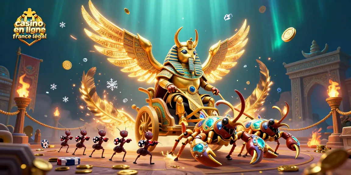 Jouer à des jeux sur un casino en ligne légal en France avec un scarabée d'or et des scorpions.