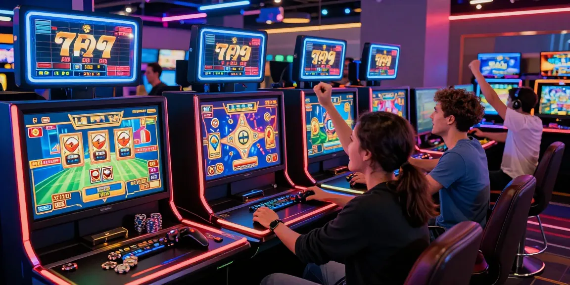 Group of friends enjoying exciting slot77 games in a vibrant online casino atmosphere.