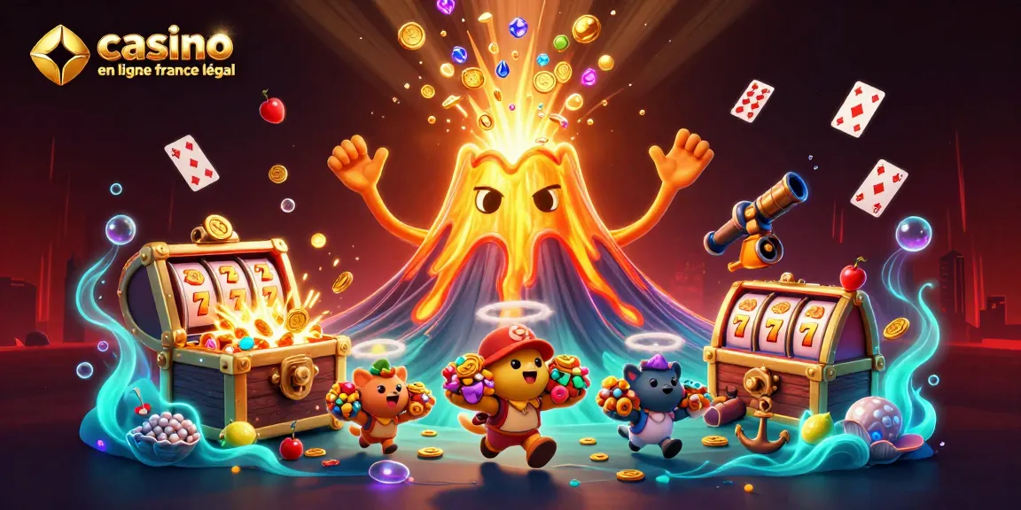 Visualisez le volcan doré jouant des jeux de casino en ligne France légaux avec des animaux explorateurs fuyant des trésors.