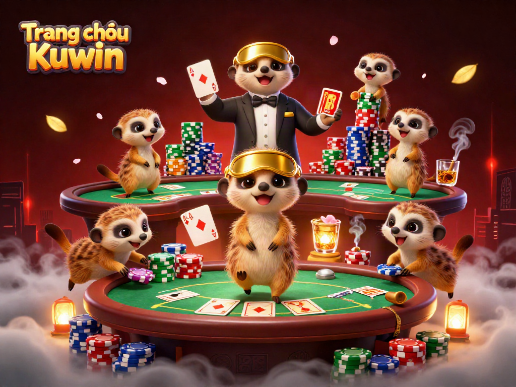 Engage in thrilling games at Trang chủ Kuwin with meerkats managing a vibrant casino scene.