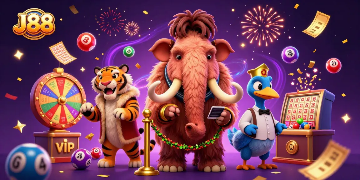 Engage in thrilling gaming experiences with J88 as a vibrant casino scene unfolds.