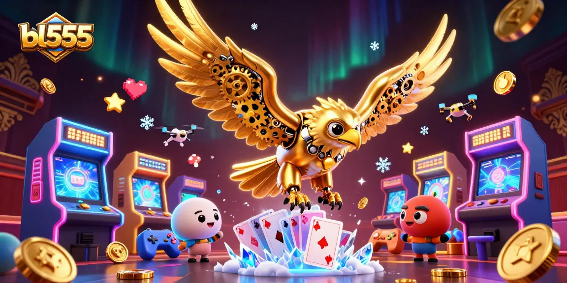 Experience exhilarating wins with bl555's vibrant casino world filled with holographic cards and golden elements.