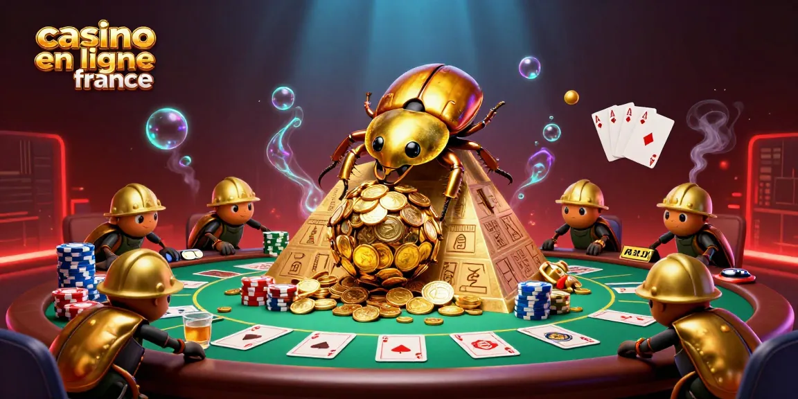Jouer au casino en ligne France avec des bugs d'or et des pièces de monnaie en or comprimées.
