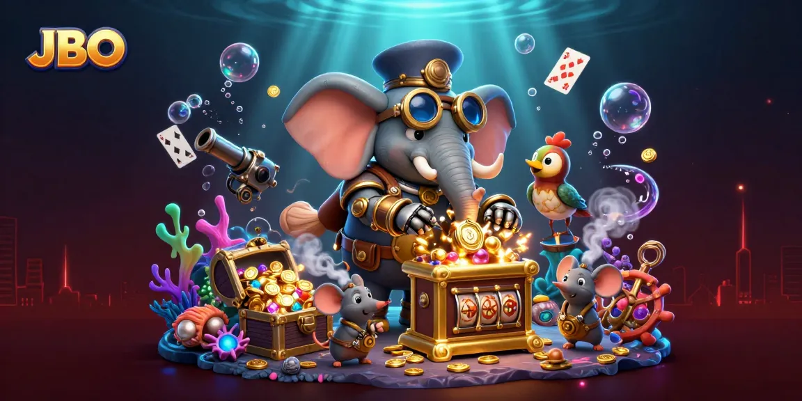 Experience thrilling wins at JBO with steampunk characters on a vibrant slot machine adventure.