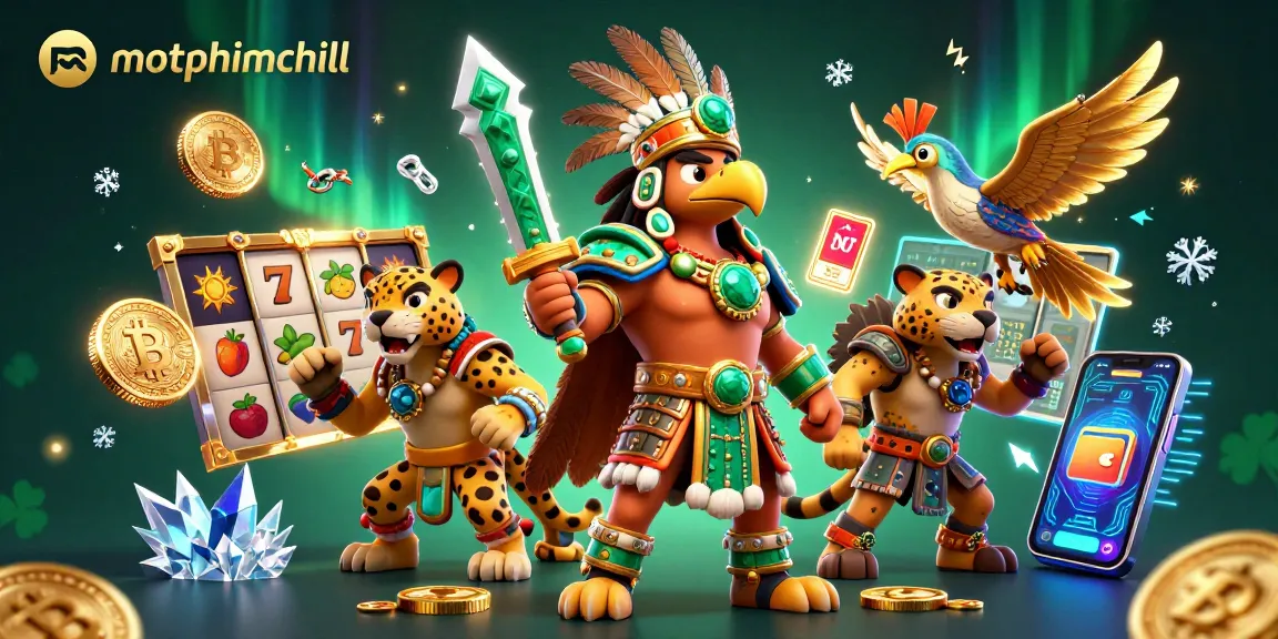 Engage with motphimchill's vibrant online casino themed illustration showcasing slot reels and digital currency.