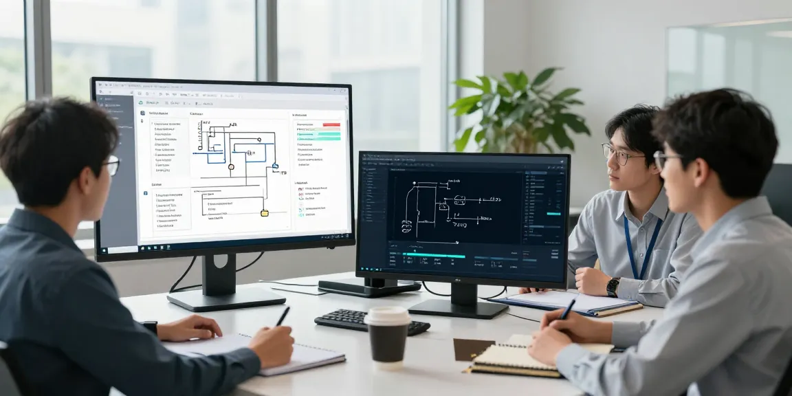 Dynamic professional environment showcasing teamwork in Enterprise AI development.