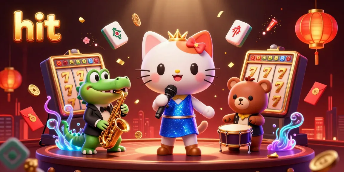 Hit the jackpot with a lively scene featuring a character ensemble in an electrifying casino atmosphere.