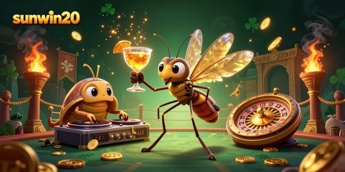 Engage with sunwin20's thrilling games featuring a lively mosquito mascot and captivating casino elements.