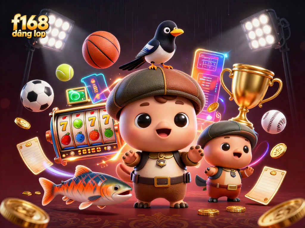 Experience f168 đăng nhập with fun elements like a cute Loch Ness monster and exciting slot games.