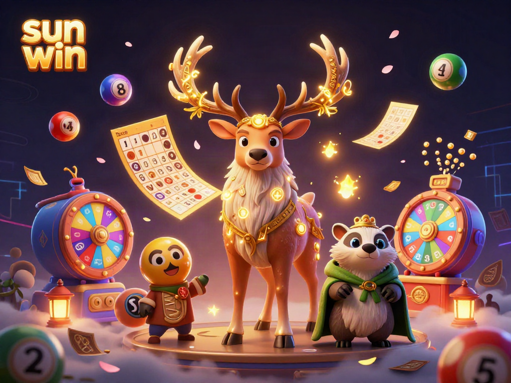 Engage with the excitement of sun win's lottery featuring vibrant elements and charismatic characters.