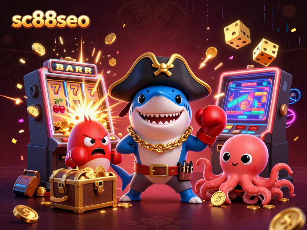 Experience thrilling jackpot action with SC88SEO's vibrant, cartoon-style casino characters.