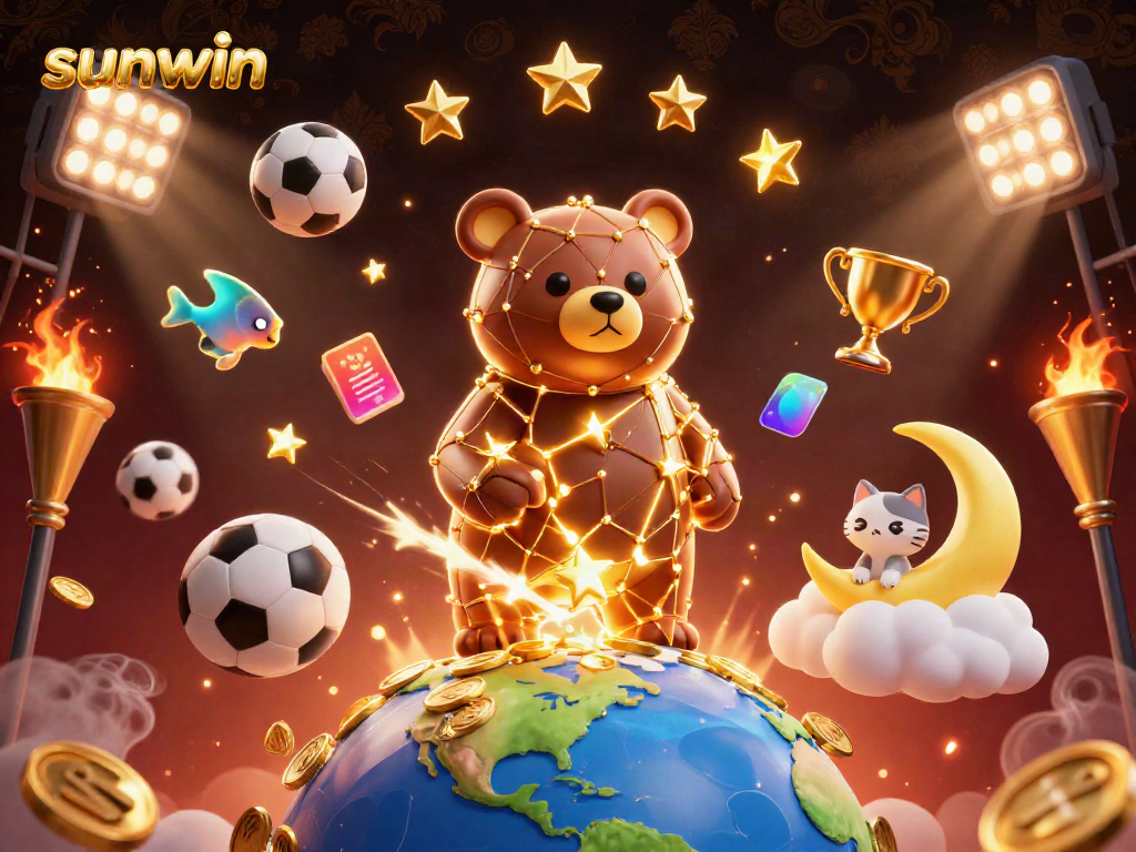Experience the excitement of gaming at sunwin with golden stars and dynamic sports elements!