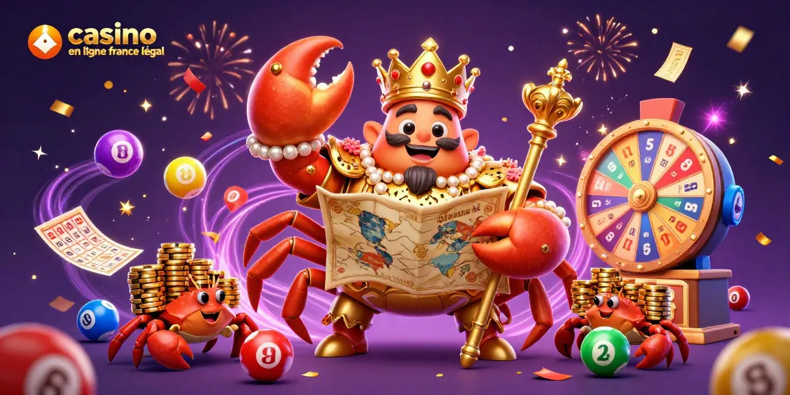 Plongez dans l'univers du casino en ligne France légal avec un empereur-crabe doré au milieu de jeux d'argent.