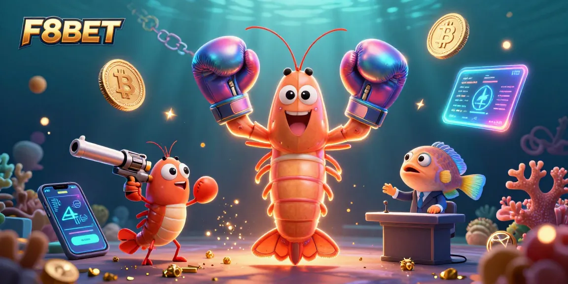 Engage with F8BET's thrilling gameplay featuring dynamic casino elements alongside animated sea creatures.