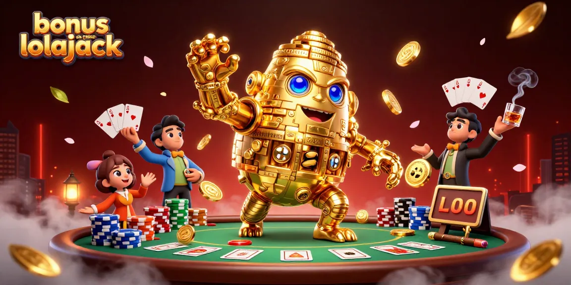 Win big with the bonus de casino lolajack in this dynamic 3D casino scene featuring vibrant characters and game elements.