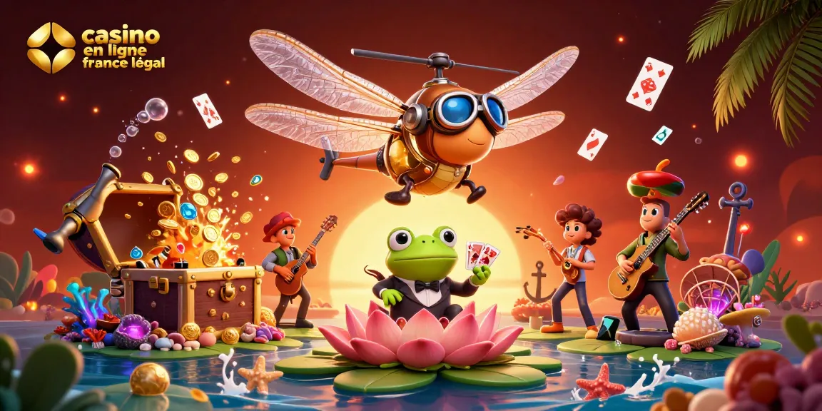 Profitez d'une illustration casino en ligne France légal avec un dragon avant pilote et un croupier.