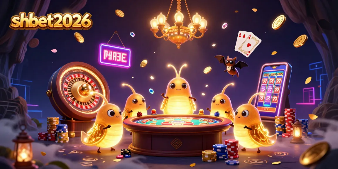 Experience thrilling wins at shbet2026 with glowworms lighting up a vibrant cave casino scene.