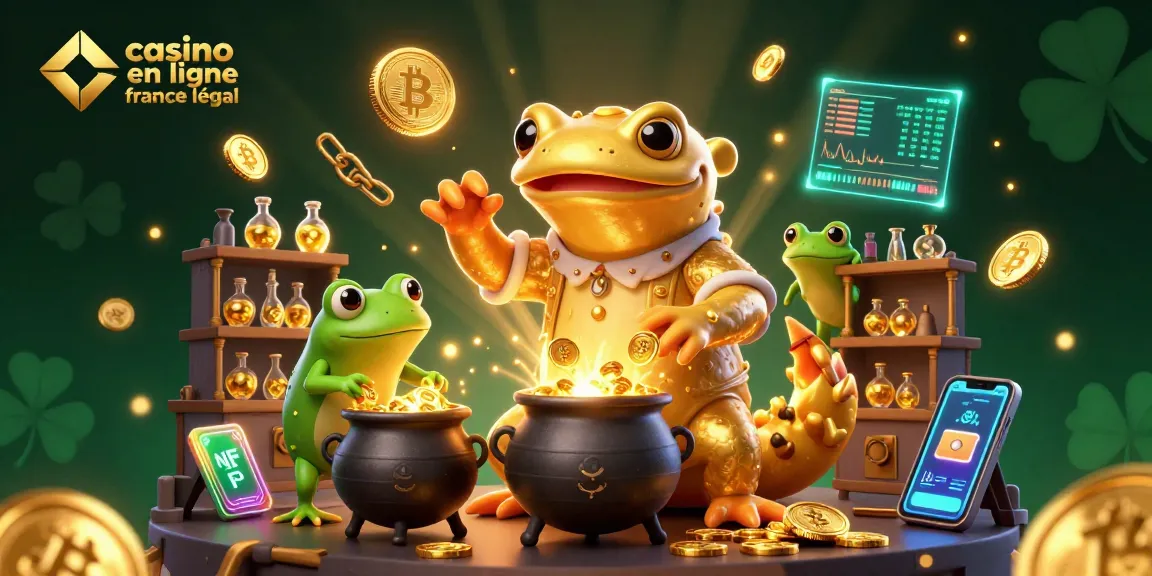 Illustration d'un laboratoire alchimique avec une salamandre dorée créant des pièces d'or sur le thème des casinos en ligne France légal.