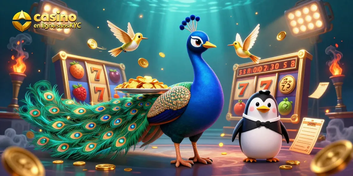 Jouez aux machines à sous sur un casino en ligne sans KYC avec des symboles et des cartes de mises en or.
