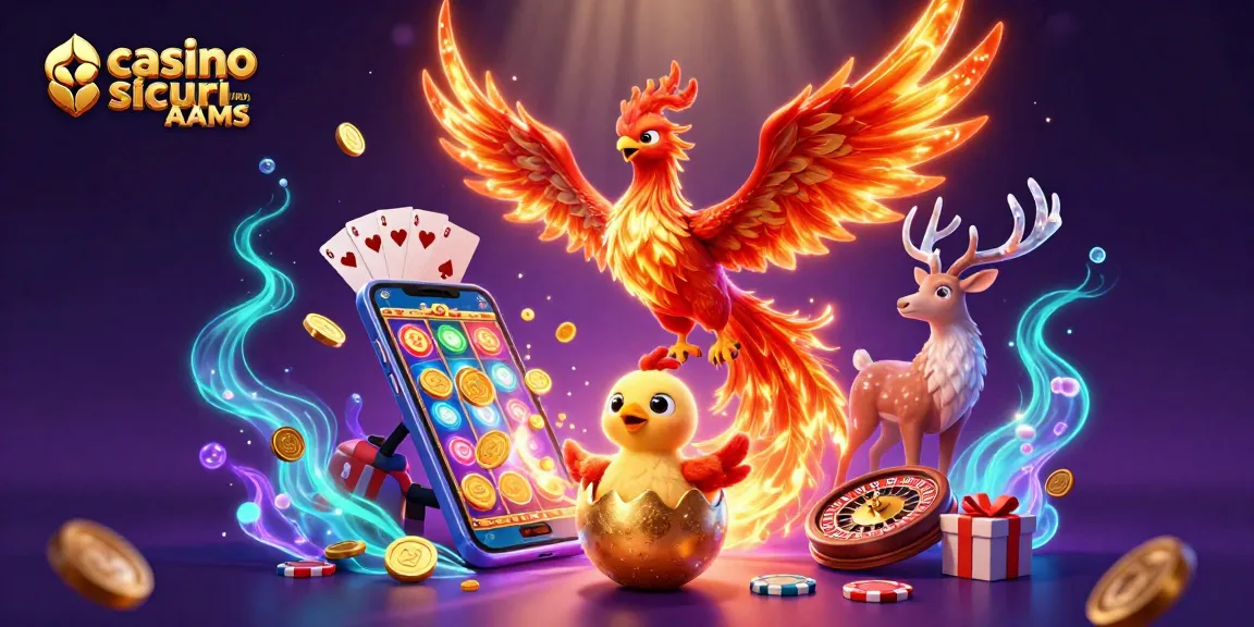 Scopri slot e giochi nei casinò sicuri non AAMS con la fenice che vola verso la vittoria.