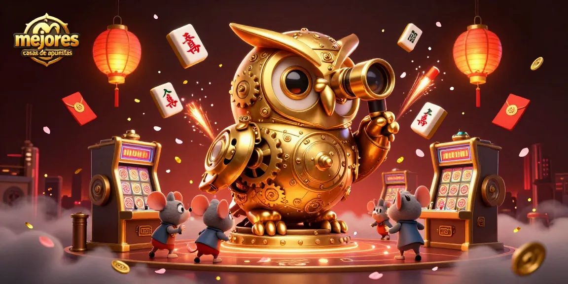 Los mejores casas de apuestas en una vibrante escena de casino con elementos dinámicos y personajes divertidos.