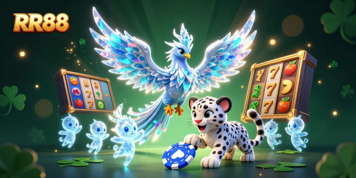 Play thrilling slots at RR88 with vivid characters in a sparkling casino atmosphere.