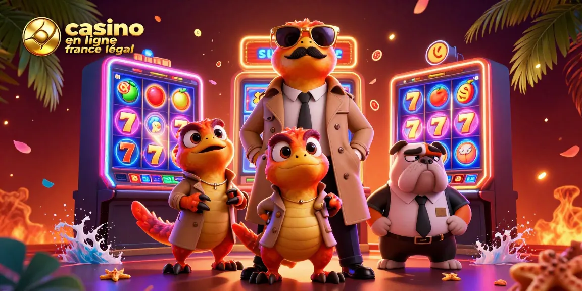 Explorez l'univers du casino en ligne légal en France avec cette illustration créative et animée.