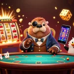 Engage with tk11b's vibrant casino environment featuring a walrus, penguin dealer, and pufferfish bluffing.