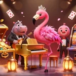 Experience win-worthy gameplay with hitclub uy tín in this vibrant casino-inspired illustration.