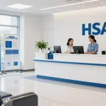 HSA health insurance plans promoting patient care in a modern health clinic.